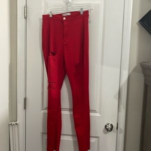 Red jeggings